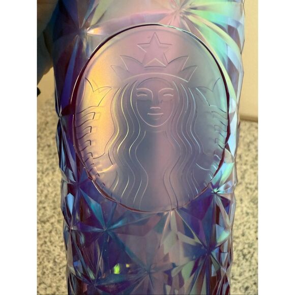 Starbucks 2023 Holiday Cold Cup Tumbler 24 Oz Iridescent Prism Purple - Picture 6 of 6